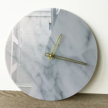 Настенные часы Часы для украшения дома Модные часы Современные часы в скандинавском минимализме Гостиная Офис Кабинет Белый мрамор
