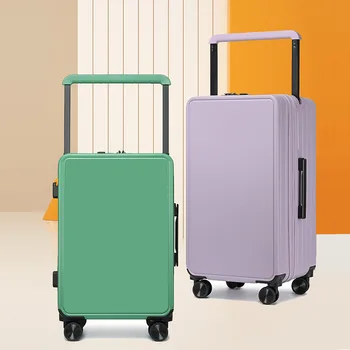 Новая двойная передняя широкая перекладина для багажа, материал ПК, сумка для студенческого 20-дюймового дорожного чемодана, универсальное колесо, водонепроницаемый чехол