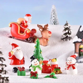 Новые Аксессуары для украшения Санта-Клауса и Снеговика, Рождественские Носки с микро Пейзажем, Подарочный колокольчик, Маленькие Украшения из смолы