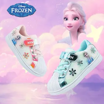 Новые босоножки Diseny girls frozen Princess; детская обувь Disney princess с мягким декоративным жемчугом; Европейский размер 26-35