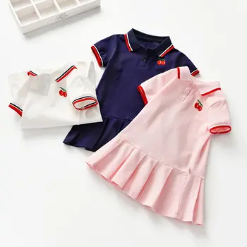 Новые летние платья для девочек 2023, детское спортивное платье с коротким рукавом, детская одежда, платья для маленьких девочек 2, 3, 4, 5, 6, 8 лет