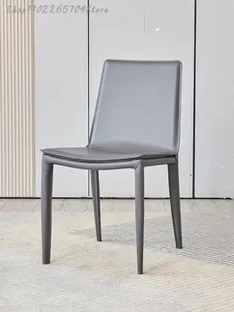 Обеденный стул с кожаным седлом, легкий для дома, Роскошный Итальянский минималистичный Удобный стул, дизайнер ресторана отеля Nordic