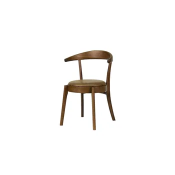 Обеденный стул с обивкой из искусственной кожи - Современный обеденный стул середины века - Обеденный стул ручной работы из дерева - Современный набор из 2 предметов