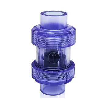 Обратный клапан 3/4 дюйма Обратный клапан True Union Прозрачный синий обратный клапан из ПВХ Обратный клапан трубопровода Односторонний клапан