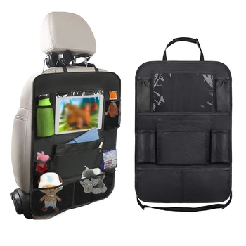 Органайзер для детского автокресла, Многофункциональная сумка для хранения на заднем сиденье автомобиля из ткани Оксфорд, с несколькими карманами, с держателем планшета, протектором для малыша
