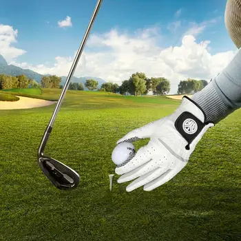 Перчатки для гольфа PGM Мужские для левой руки из натуральной овечьей кожи, противоскользящие гранулы с шариковым маркером, перчатки для гольфа, аксессуары для гольфа