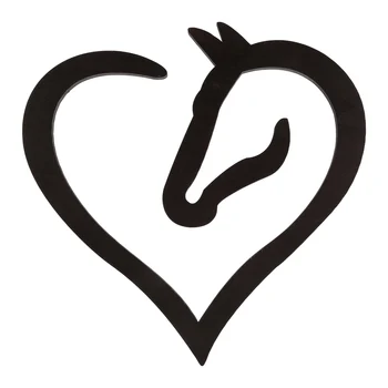 Подвесная деревянная настенная скульптура в виде сердца лошади для домашнего декора Деревянная настенная скульптура в виде сердца лошади для домашнего свадебного декора