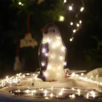 Рождественский сад, украшение в виде пингвина, Светящаяся Осветляющая лампа в виде пингвина, Рождественский декор 2023, Декор двора для новогодней вечеринки в канун Нового года