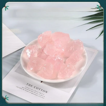 Розовый кварц, натуральный необработанный необработанный кристалл, Целебный минерал Рейки, образец горного камня