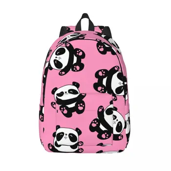 Рюкзак для ноутбука с уникальной Иллюстрацией Милой Панды, Школьная сумка, Прочный Студенческий Рюкзак, Дорожная сумка для мальчиков и девочек