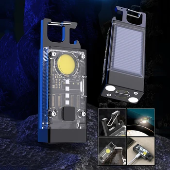 Светодиодный фонарь для кемпинга IPX4, водонепроницаемый, солнечный, USB-перезаряжаемый, портативный фонарик, открывалка для бутылок на случай аварийного отключения электроэнергии