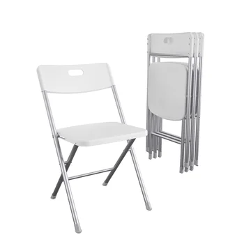 Сиденье и спинка складного стула из смолы, белый, 4 упаковки