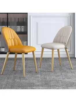 Скандинавский обеденный стул, домашний стул со спинкой, легкий роскошный чистый красный комод для спальни, стул для макияжа, простой современный рабочий стул