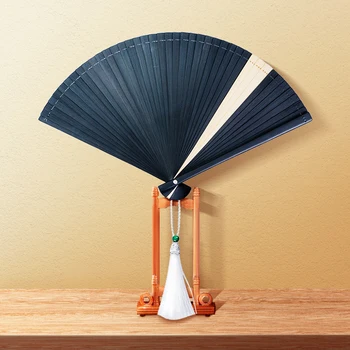 Складной веер в китайском стиле, полностью бамбуковый веер, женский классический веер для танцев Ханфу, Чонсам, подарочный веер, технология печати и окрашивания