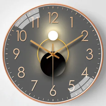 Современные Простые и Пунктуальные кварцевые настенные часы Светотеневой Геометрический дизайн Бесшумный механизм Декор для гостиной Спальни Подвеска