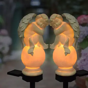 Солнечный светильник Angel Stake, Красиво выполненный Садовый декор на открытом воздухе, Водонепроницаемый, устойчивый к выцветанию Садовый светильник