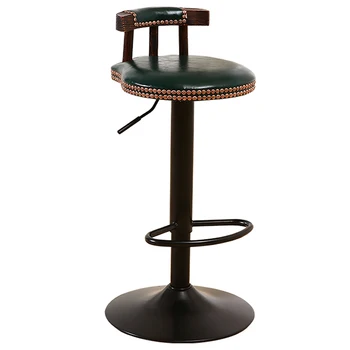 Стильный деревянный барный стул Скандинавского черного цвета с регулируемым дизайном, Ресторанный стул, Гостиная, кухня, стул для домашнего декора.