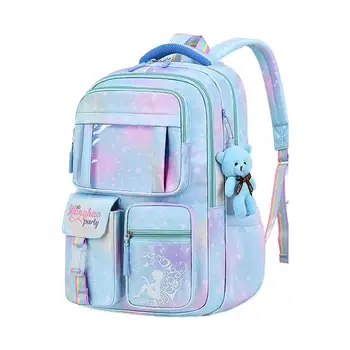 Сумка-книжка с медведем для девочек, дышащий детский рюкзак Cute Bear Princess, 18-дюймовые рюкзаки с защитой позвоночника большой емкости для школы