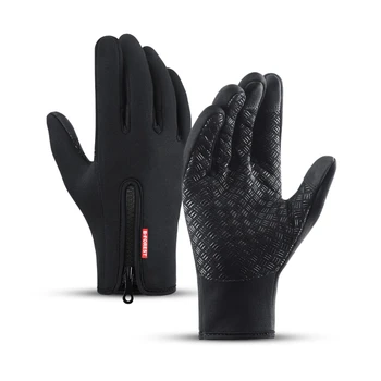 Унисекс Спортивные перчатки с сенсорным экраном Зимние термальные Теплые перчатки с полными пальцами для езды на велосипеде, велосипеде, лыжах, кемпинге, пешем туризме, мотоцикле
