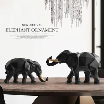 Фигурка слона 2/комплект смолы для украшения домашнего офиса отеля настольное животное современное ремесло Индия статуя белого Слона декор