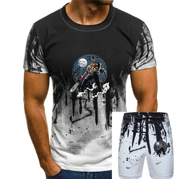 Футболка Evil Night, мужская футболка с бензопилой на Хэллоуин, готический ужас, изготовленная на заказ