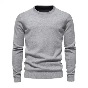 Хлопковые пуловеры, свитер, мужской повседневный Теплый Качественный мужской вязаный свитер с круглым вырезом, зимние модные свитера для мужчин