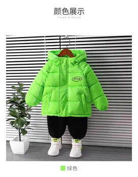 Хлопчатобумажная куртка для мальчиков зимой, новый стиль для детей среднего возраста, хлопчатобумажная куртка из плюша и утолщенной ткани для детей