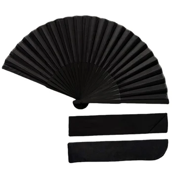 Черный ручной веер в китайском стиле, Винтажные складные веера, принадлежности для свадебной вечеринки, китайские декоративные веера для домашней вечеринки для танцев