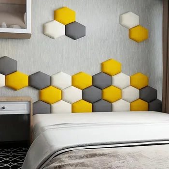 Шестиугольная мягкая фоновая стена изголовье кровати в спальне на заказ