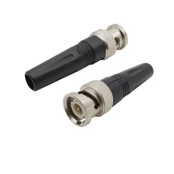 Штекер BNC RF-коаксиальный адаптер, Разъемы для камеры видеонаблюдения BNC без пайки, Поворотный разъем для коаксиального кабеля RG59