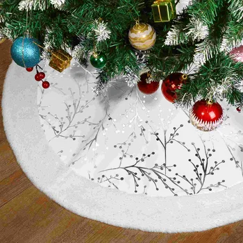 Юбка-елка Рождественский декор Белые Украшения Орнаменты Юбки Матовые Перламутровые Под