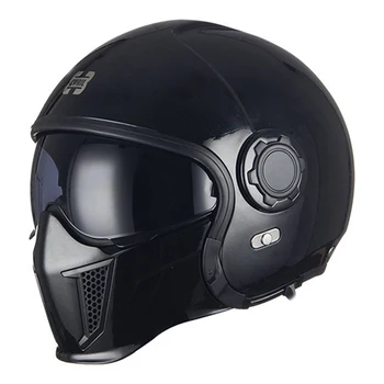 Ярко-черный байкерский шлем с полным лицом, износостойкие мотоциклетные шлемы, дышащие аксессуары для мотоциклов для мотокросса, защита от падения